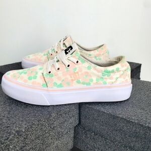DC Shoes Youth 5 Girl's Trase TX Skate Shoes Floral Design Canvas